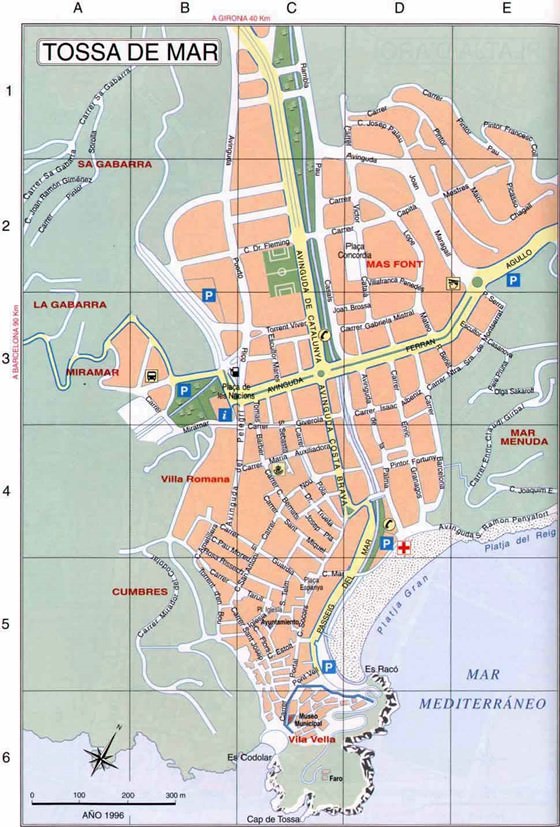 Large map of Tossa de Mar 1