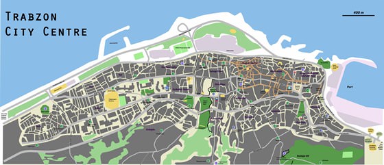 Gedetailleerde plattegrond van Trabzon