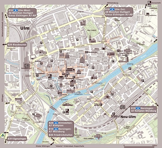 Interaktive Karte von Ulm Sehenswürdigkeiten finden