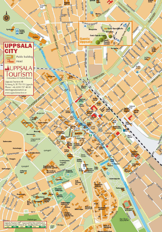 Gedetailleerde plattegrond van Uppsala