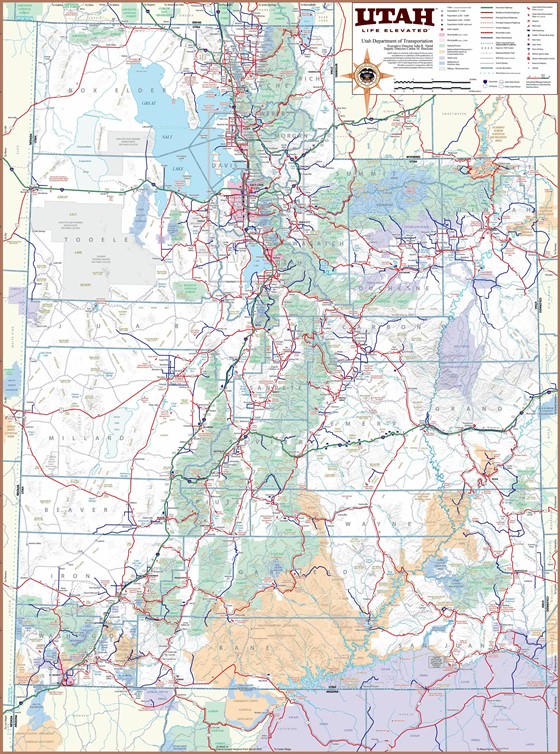 Große Karte von Utah 1