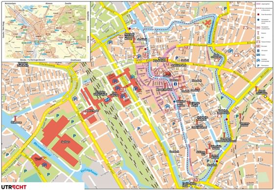 Gedetailleerde plattegrond van Utrecht