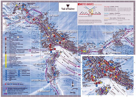 Gedetailleerde plattegrond van Val-d-Isere