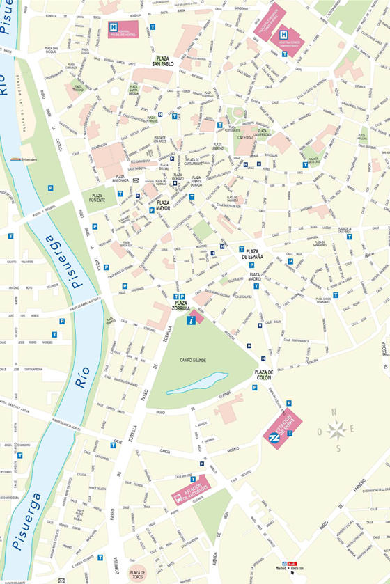 Gedetailleerde plattegrond van Valladolid