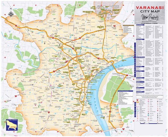 Детальная карта Варанаси 1