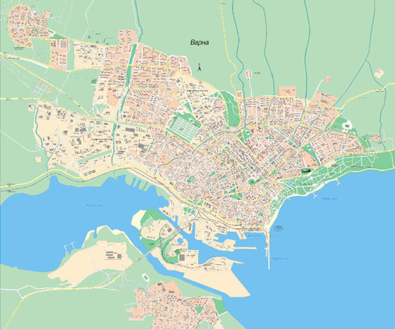 Gedetailleerde plattegrond van Varna