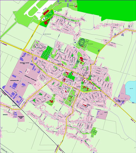 Gedetailleerde plattegrond van Velika Gorica