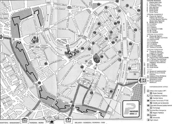 Hoge-resolutie kaart van Verona