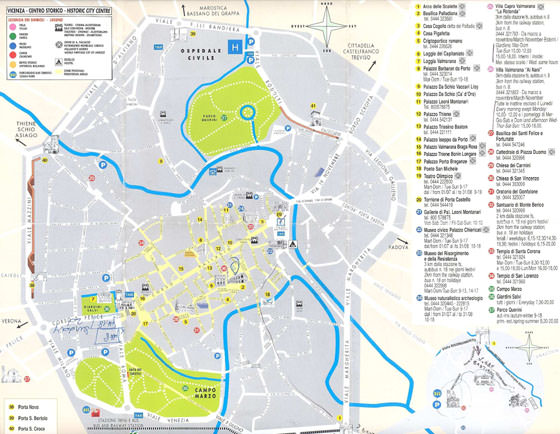 Gedetailleerde plattegrond van Vicenza