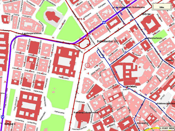 Детальная карта Вены 1