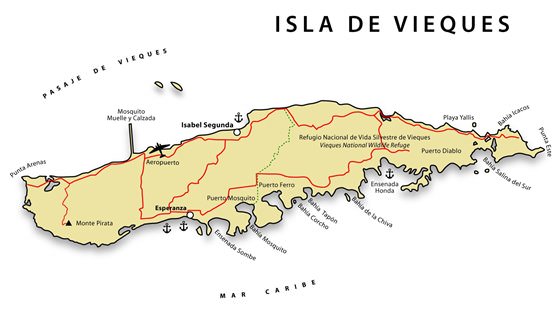 Подробная карта острова Вьекес 2