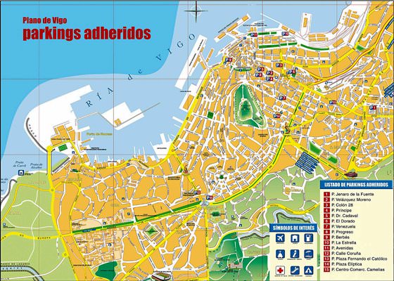 Gedetailleerde plattegrond van Vigo