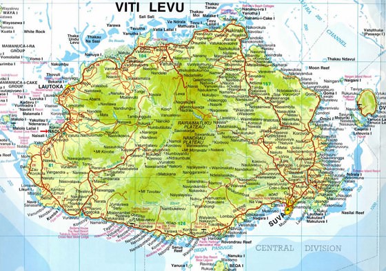 Große Karte von Viti Levu Insel 1