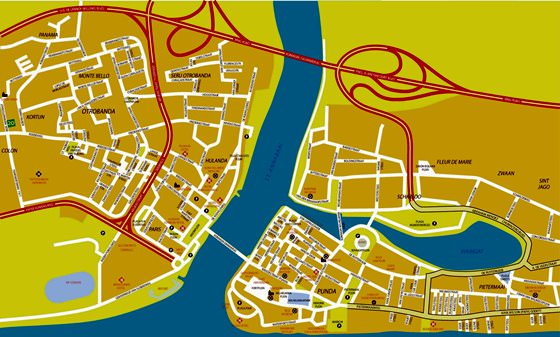 Hoge-resolutie kaart van Willemstad