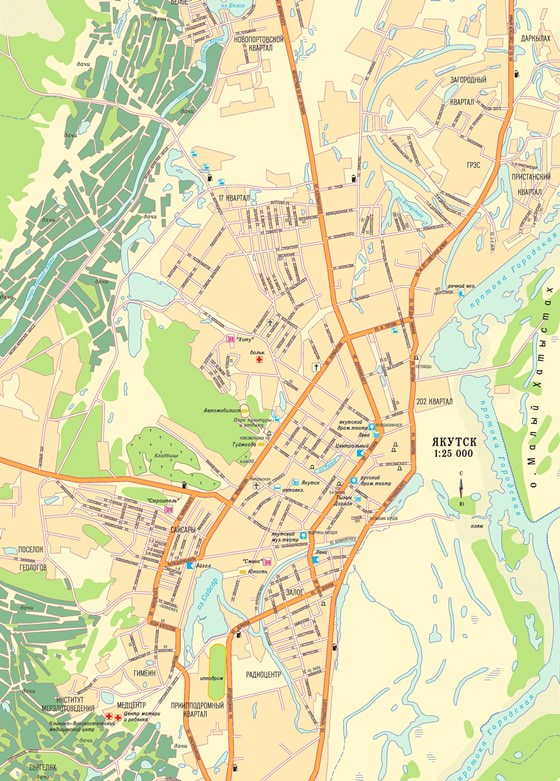 Детальная карта Якутска 1