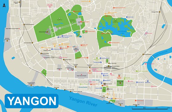 Детальная карта Янгона 1