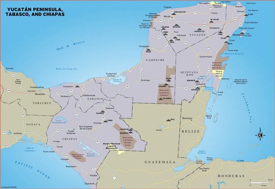 Детальная карта Юкатана 1