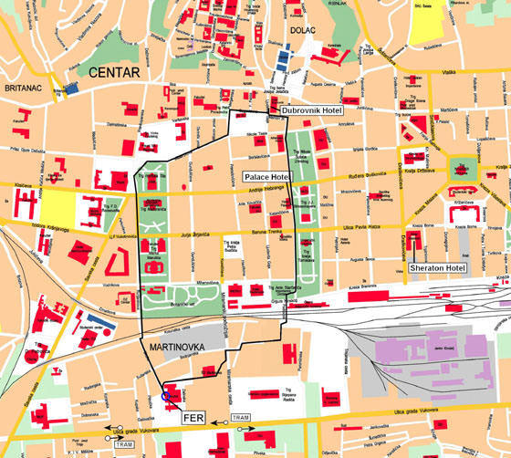 Detailed map of Zagreb 2