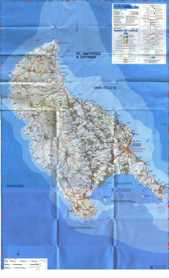 Gedetailleerde plattegrond van Zakynthos