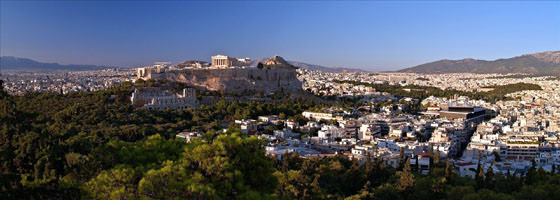 Foto panorámica de Atenas