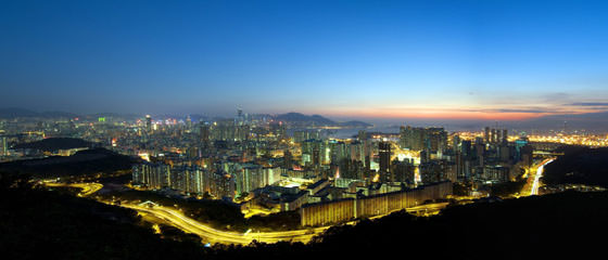Foto panorámica de Hong Kong