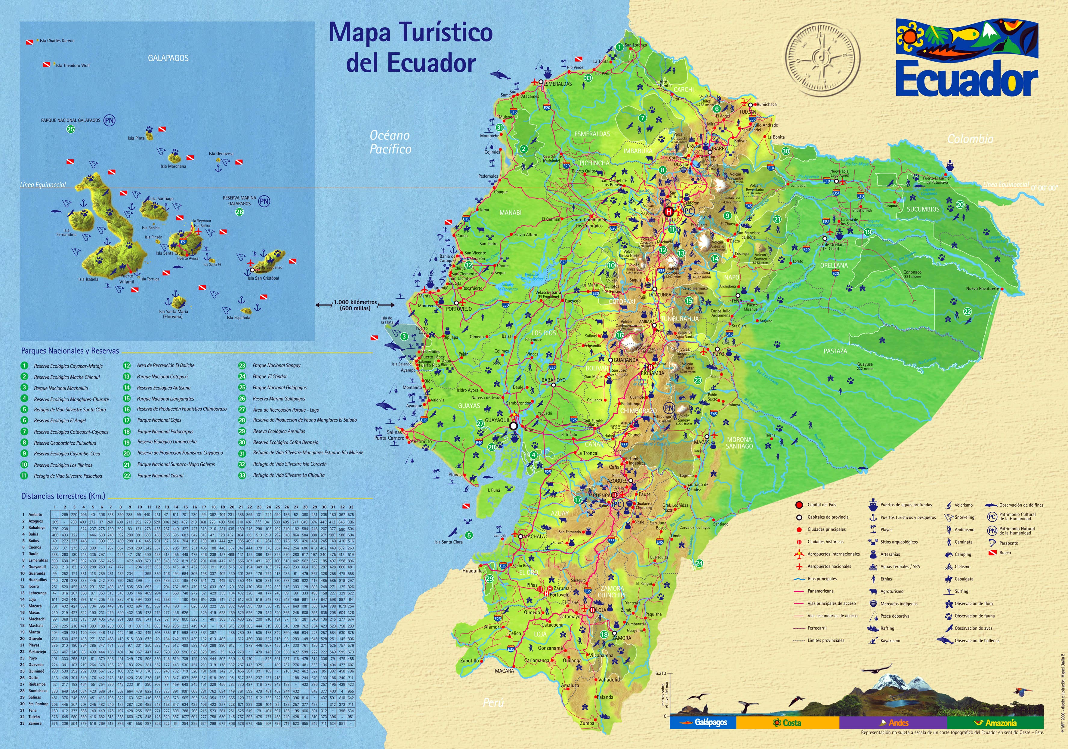 Ecuador Maps Printable Maps of Ecuador for Download