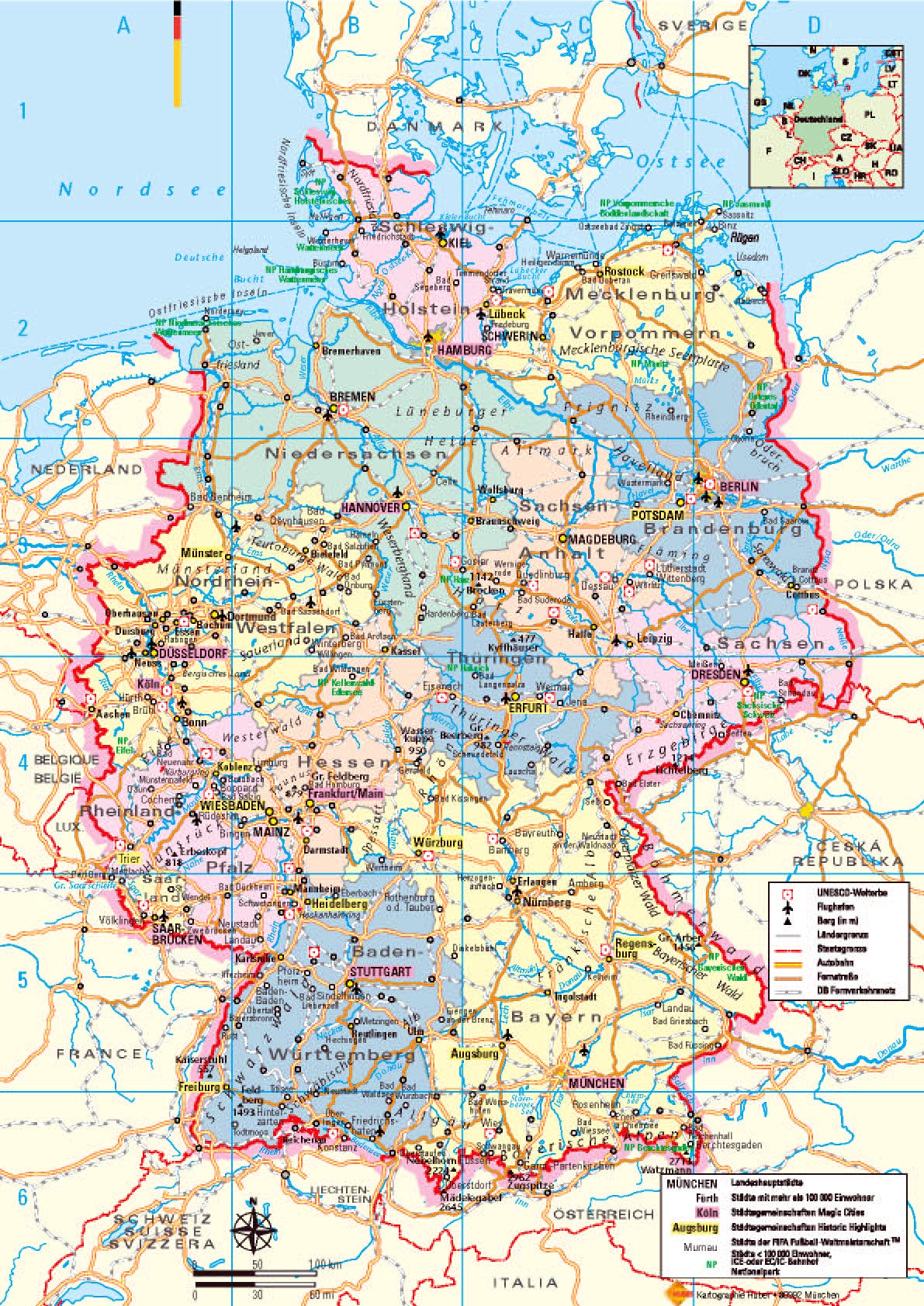 Map Süddeutschland