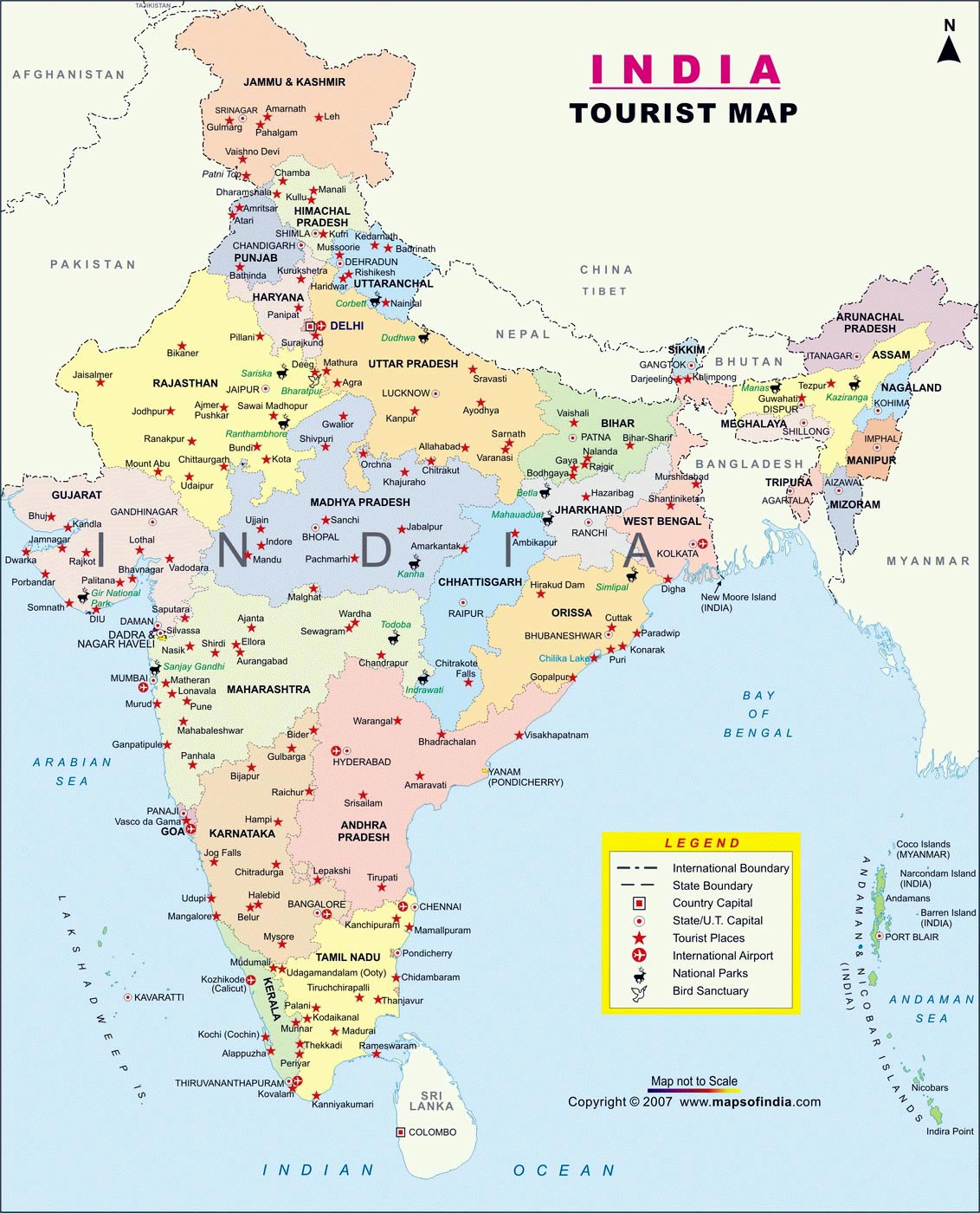 Karten von India | Karten von India zum Herunterladen und Drucken