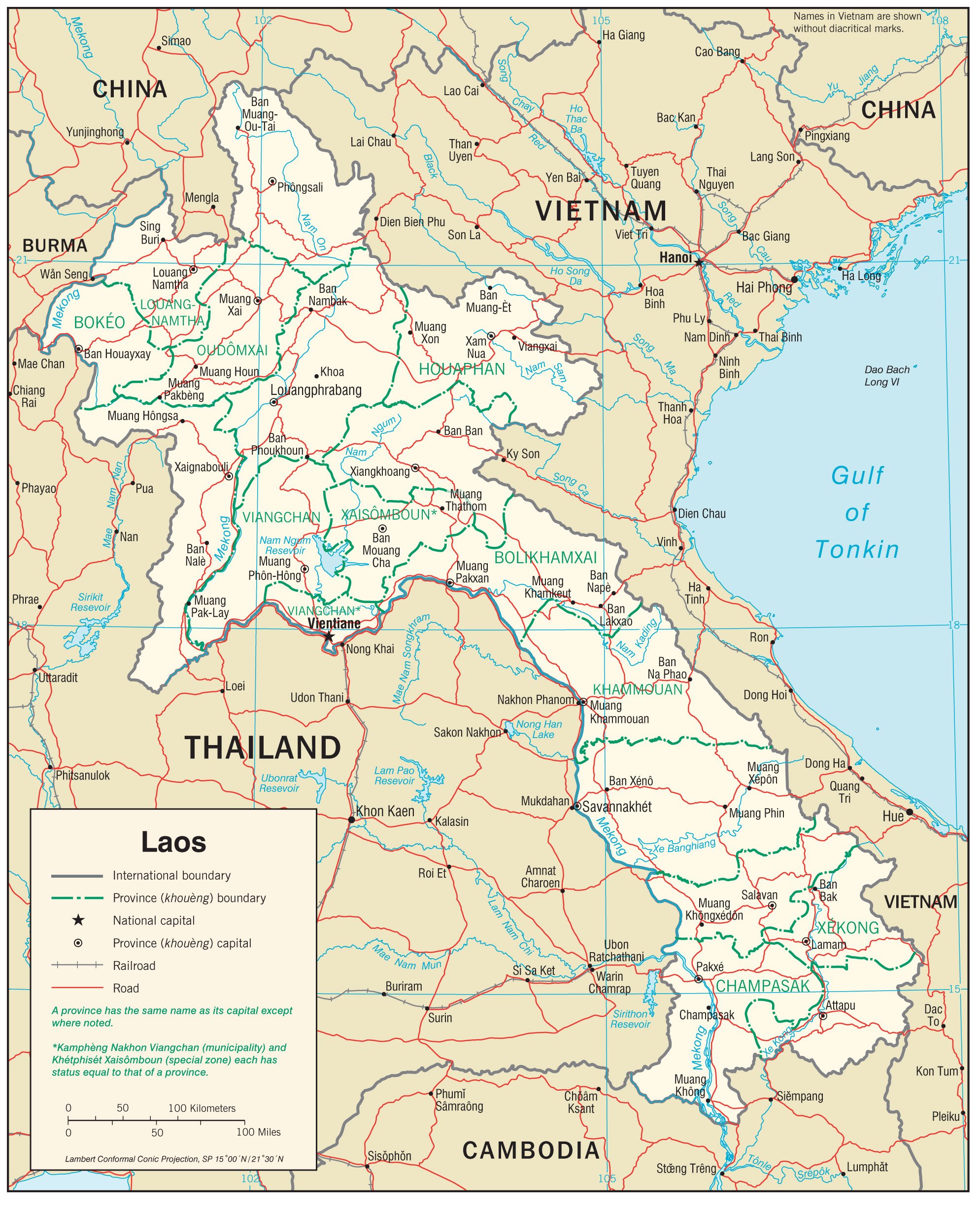 Laos Maps Printable Maps of Laos for Download