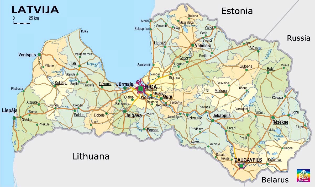Karten von Lettland | Karten von Lettland zum Herunterladen und Drucken