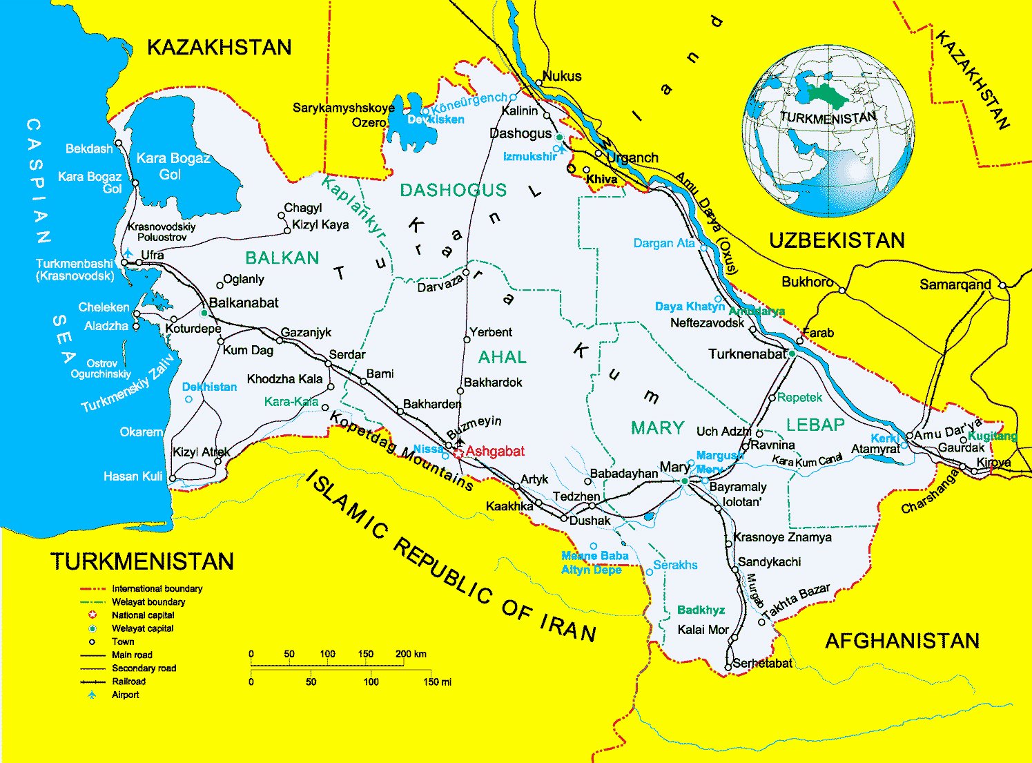 Karten Von Turkmenistan Karten Von Turkmenistan Zum Herunterladen Und