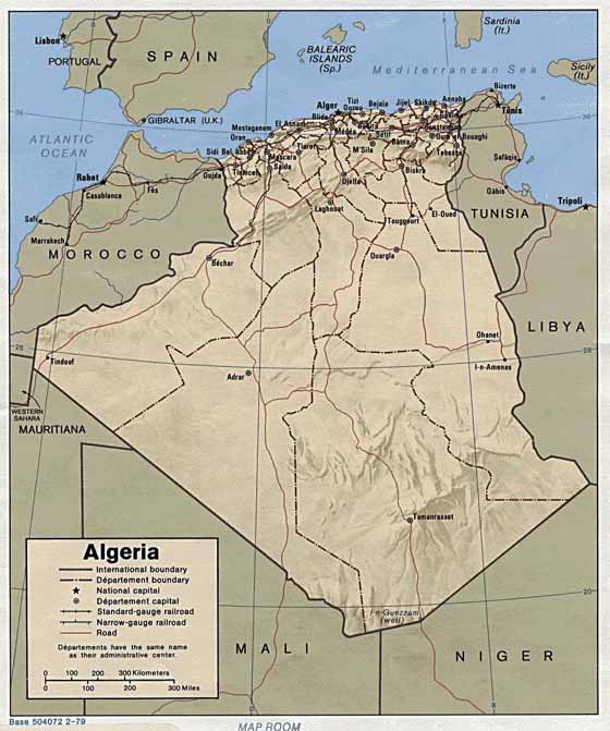 carte de Algérie