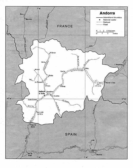 Детальная карта Андорры