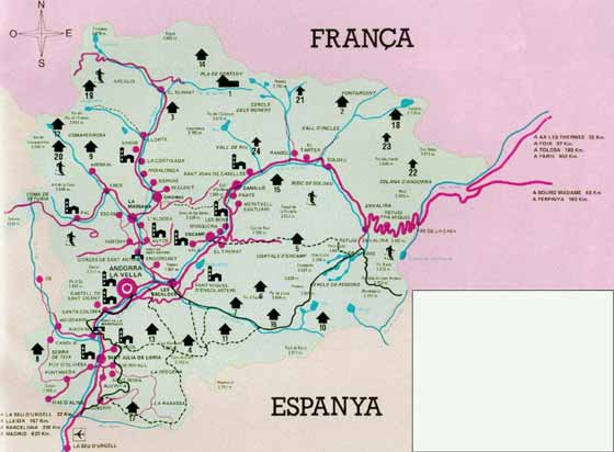 Detaillierte Karte von Andorra