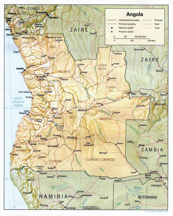 Large map of Angola