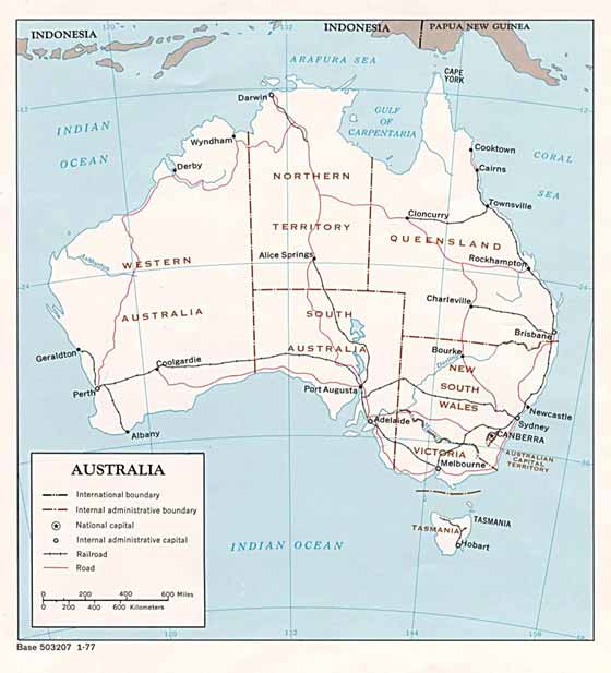 Детальная карта Австралии