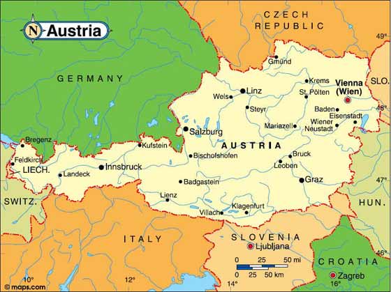 Large map of Austria