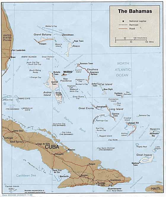 Große Karte von Bahamas
