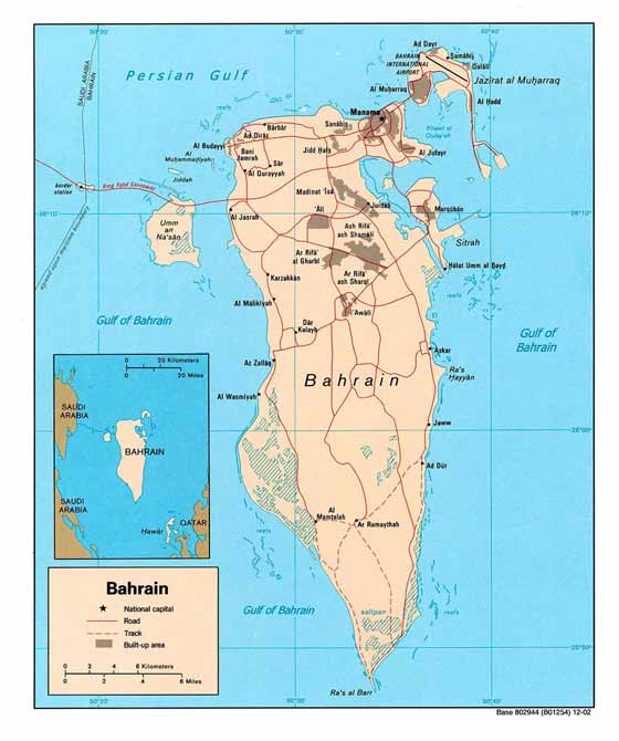 Large map of Bahrain 
