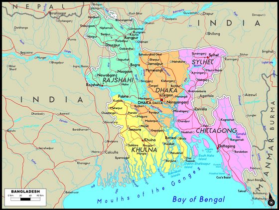 Detailed map Bangladesh
