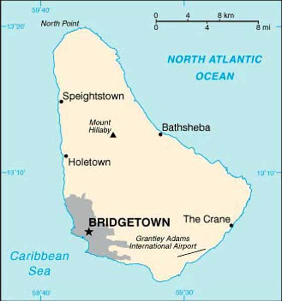 Gran mapa de Barbados