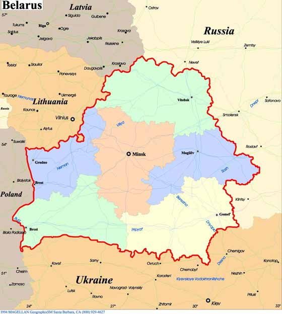 Detailed map Belarus