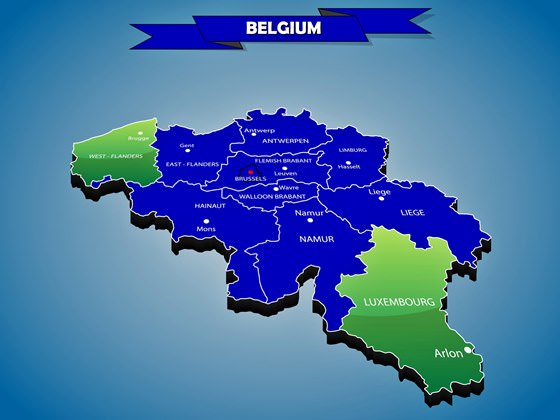 Детальная карта Бельгии