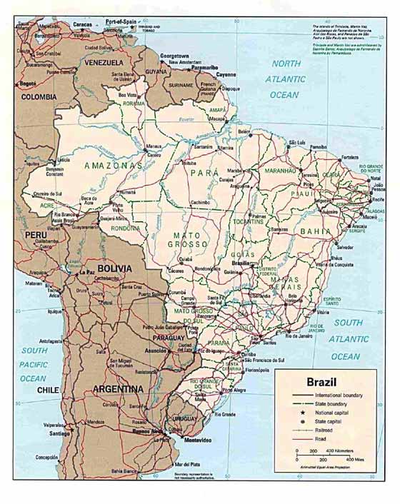 Large map of Brazil
