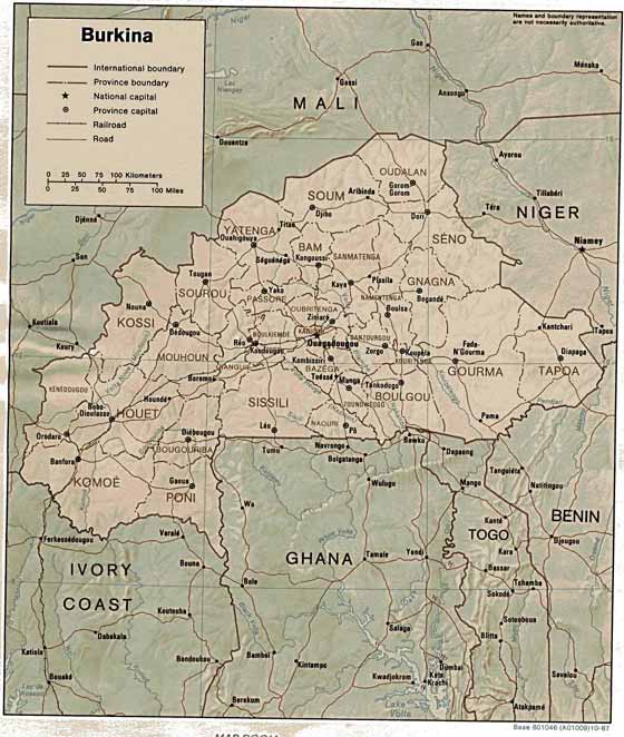 Large map of Burkina Faso