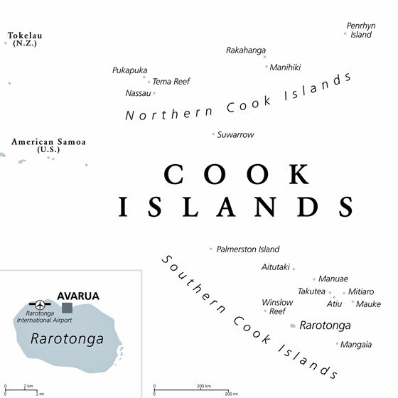 Büyük haritası Cook Adaları