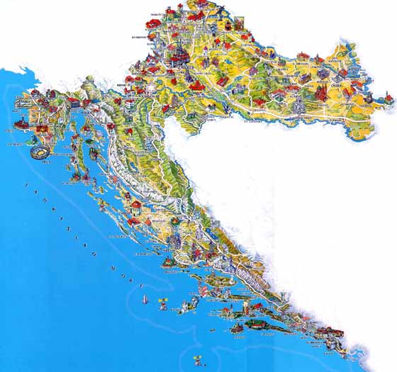 Mapa detallado de Croacia
