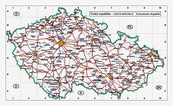 Большая карта Чехии для распечатывания или скачки