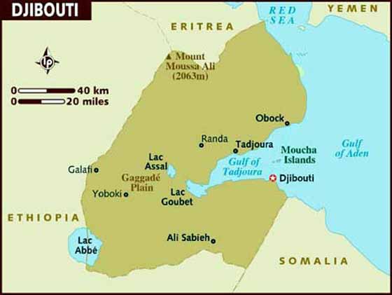 Mapa detallado de Yibuti