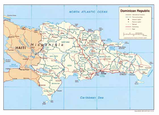 Large map of Dominican Republic